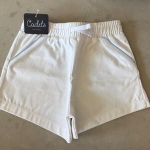 Cadets White Shorts with Blue Trim
